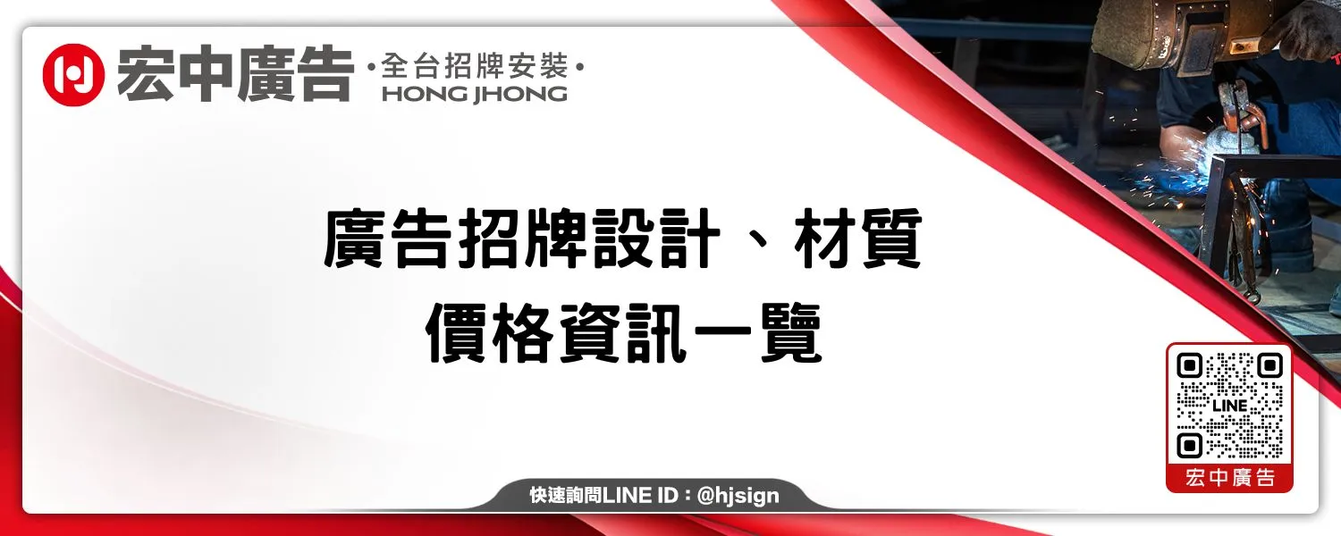 廣告招牌設計、材質、價格資訊一覽